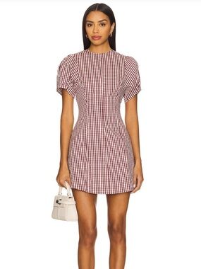 WeWoreWhat Gingham Puff Sleeve Mini Dress
